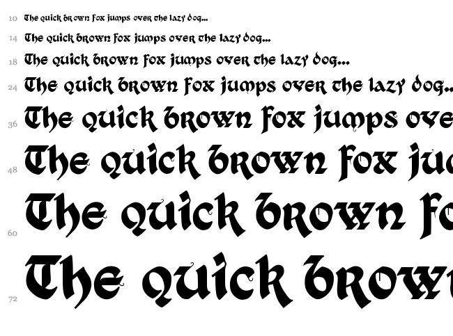 Kingthings Gothique + Xander font waterfall